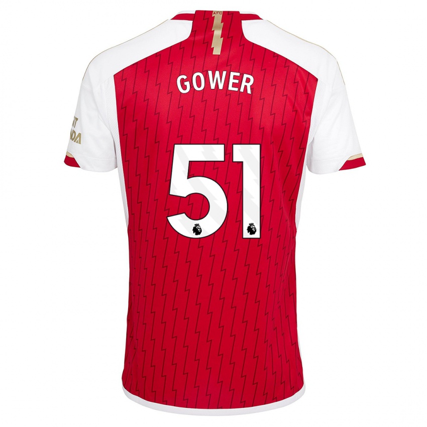 Mænd Jimi Gower #51 Rød Hjemmebane Spillertrøjer 2023/24 Trøje T-Shirt