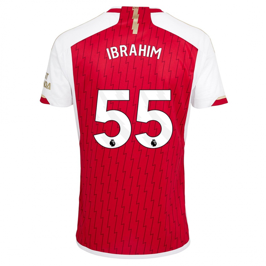 Mænd Bradley Ibrahim #55 Rød Hjemmebane Spillertrøjer 2023/24 Trøje T-Shirt