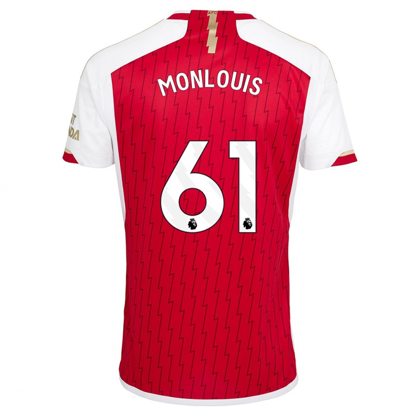 Mænd Zane Monlouis #61 Rød Hjemmebane Spillertrøjer 2023/24 Trøje T-Shirt