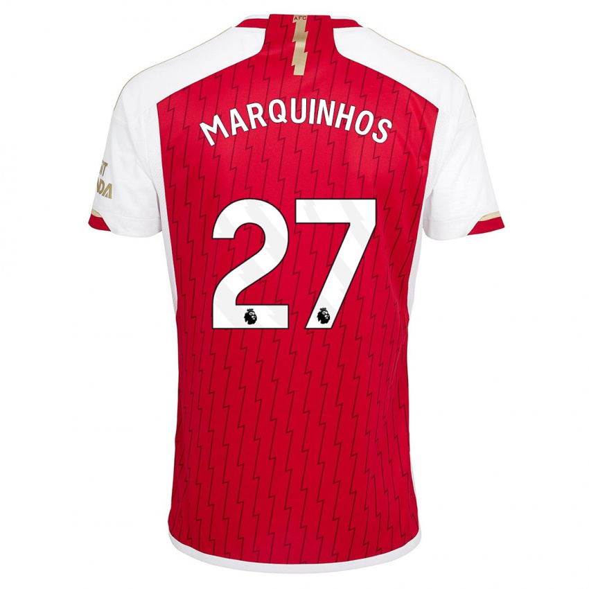 Mænd Marquinhos #27 Rød Hjemmebane Spillertrøjer 2023/24 Trøje T-Shirt