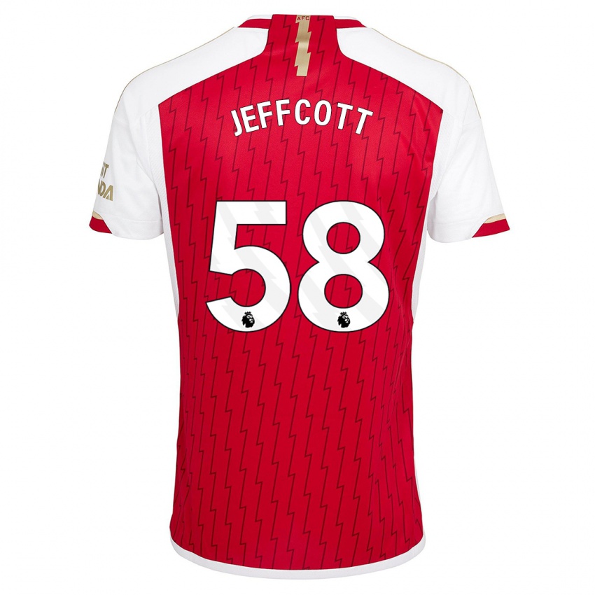 Mænd Henry Jeffcott #58 Rød Hjemmebane Spillertrøjer 2023/24 Trøje T-Shirt