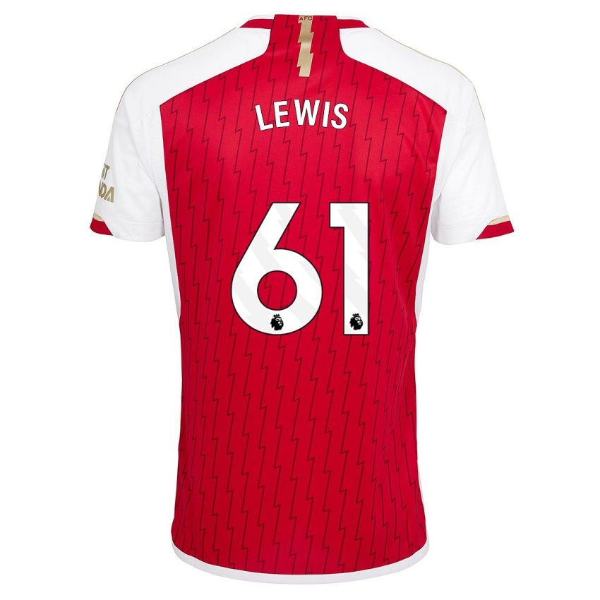 Mænd George Lewis #61 Rød Hjemmebane Spillertrøjer 2023/24 Trøje T-Shirt