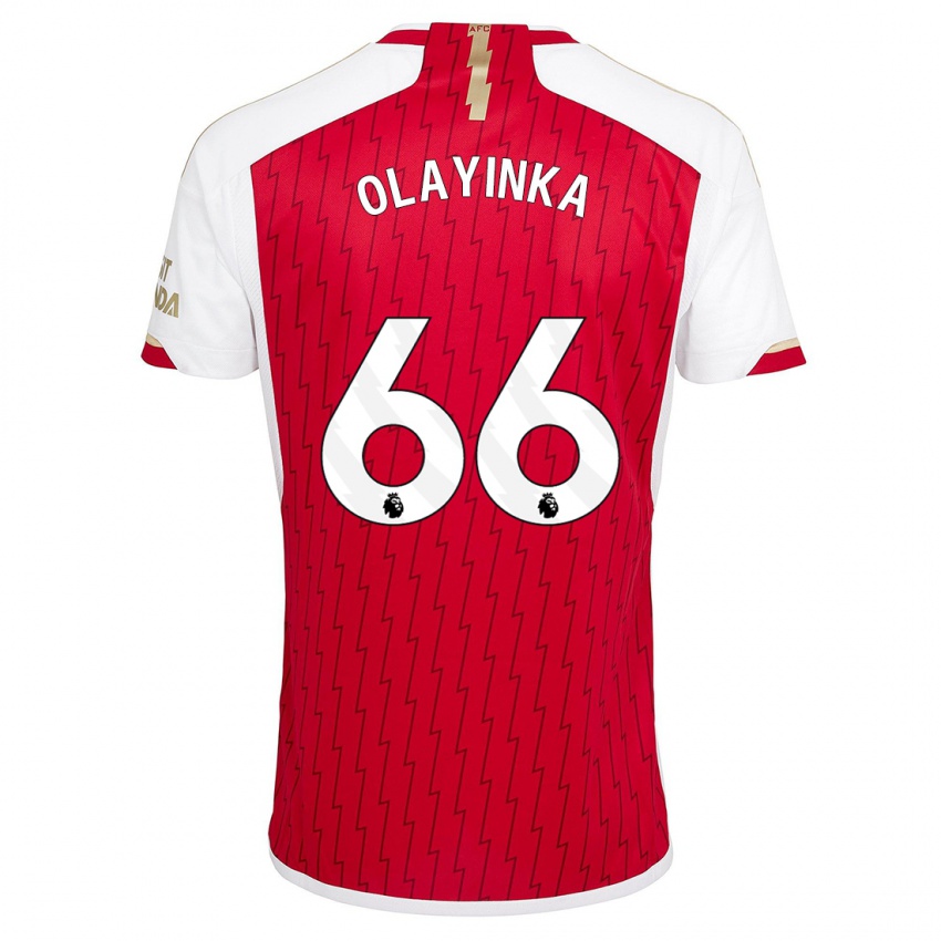 Mænd James Olayinka #66 Rød Hjemmebane Spillertrøjer 2023/24 Trøje T-Shirt