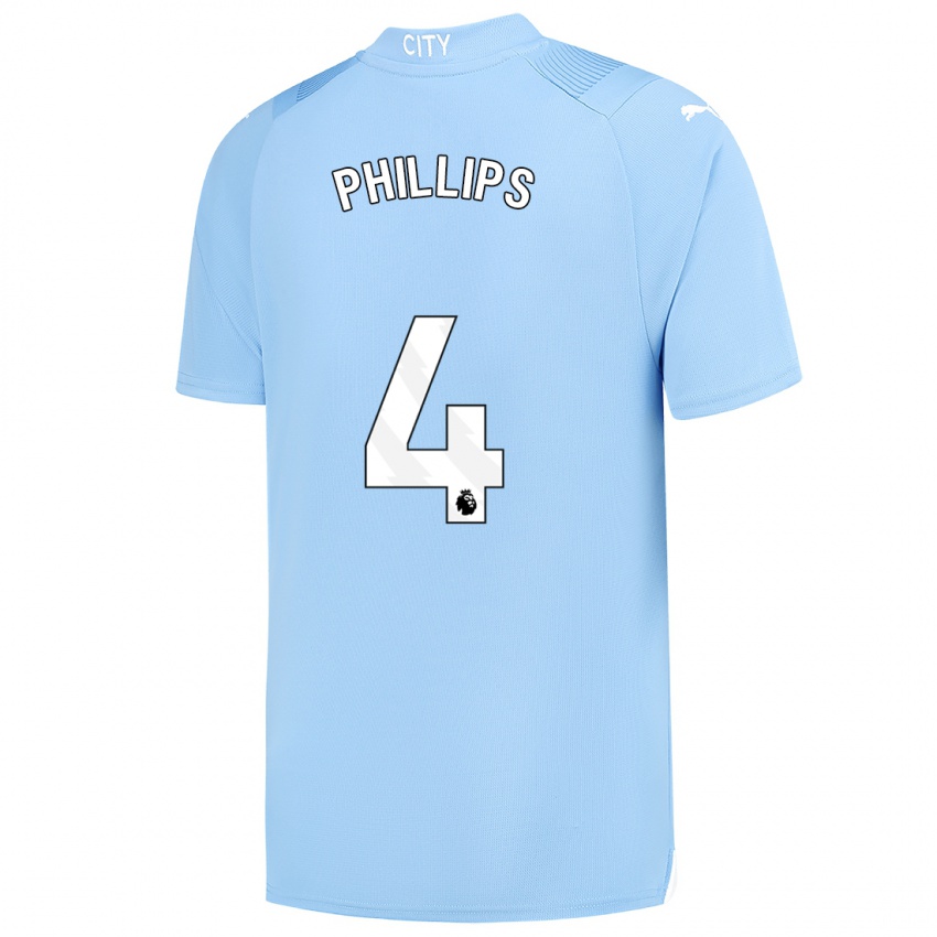 Mænd Kalvin Phillips #4 Lyseblå Hjemmebane Spillertrøjer 2023/24 Trøje T-Shirt