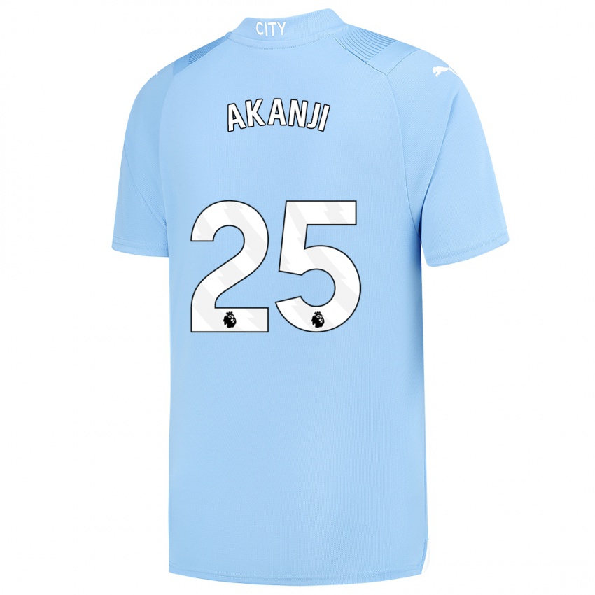 Mænd Manuel Akanji #25 Lyseblå Hjemmebane Spillertrøjer 2023/24 Trøje T-Shirt