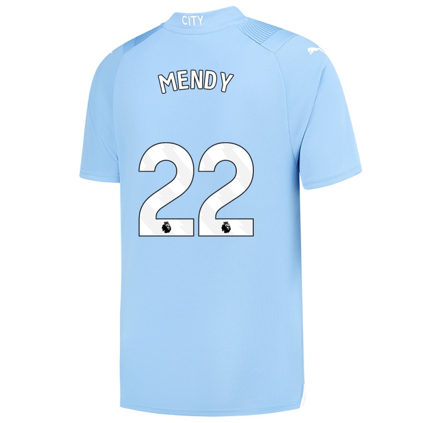 Mænd Benjamin Mendy #22 Lyseblå Hjemmebane Spillertrøjer 2023/24 Trøje T-Shirt