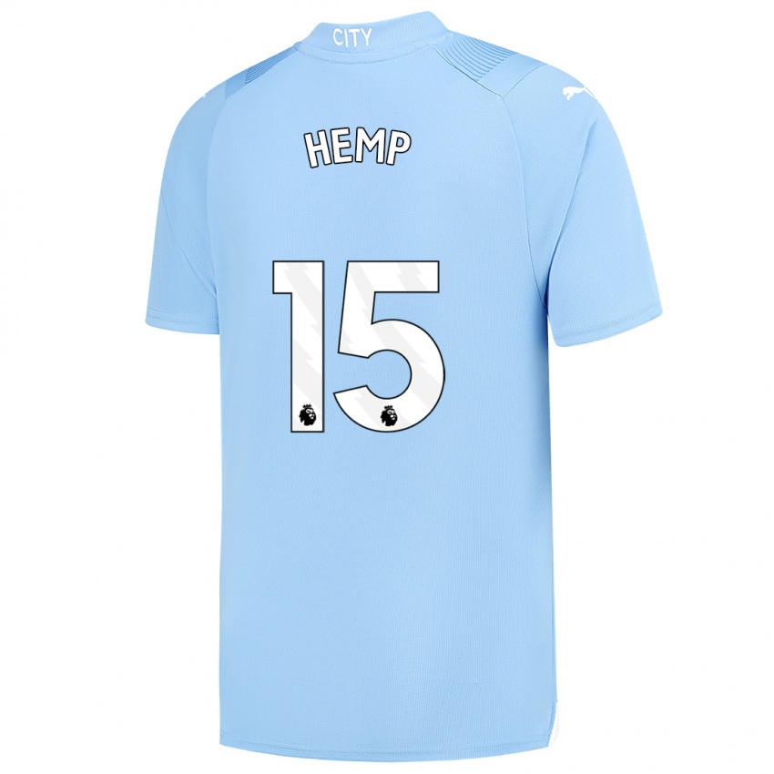 Mænd Lauren Hemp #15 Lyseblå Hjemmebane Spillertrøjer 2023/24 Trøje T-Shirt