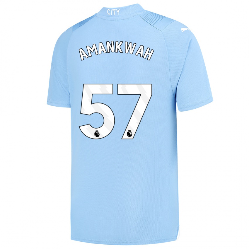 Mænd Yeboah Amankwah #57 Lyseblå Hjemmebane Spillertrøjer 2023/24 Trøje T-Shirt
