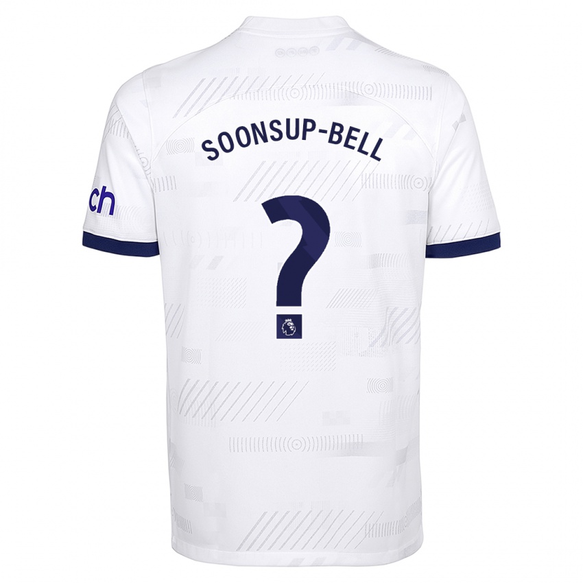 Mænd Jude Soonsup-Bell #0 Hvid Hjemmebane Spillertrøjer 2023/24 Trøje T-Shirt