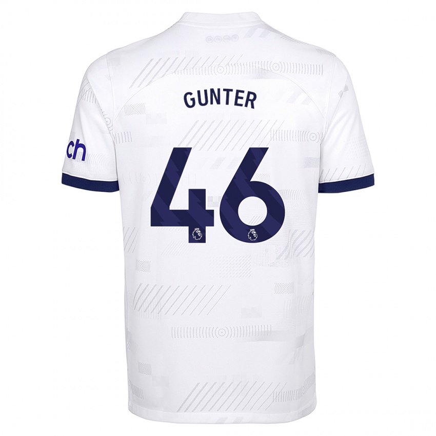 Mænd Luca Gunter #46 Hvid Hjemmebane Spillertrøjer 2023/24 Trøje T-Shirt