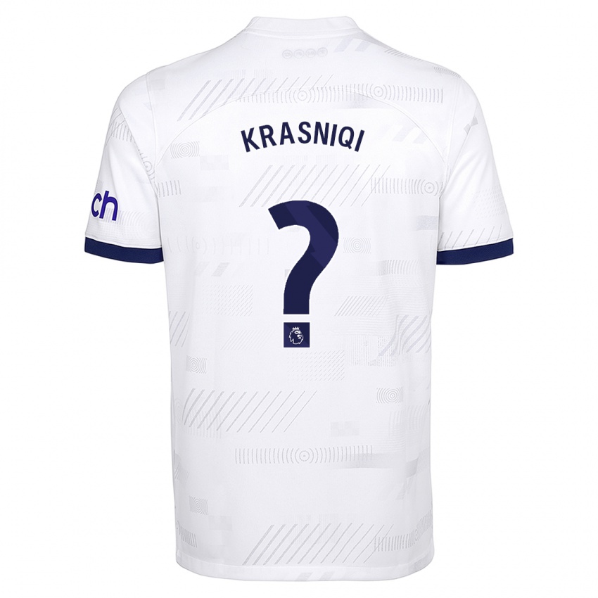 Mænd Elliot Krasniqi #0 Hvid Hjemmebane Spillertrøjer 2023/24 Trøje T-Shirt