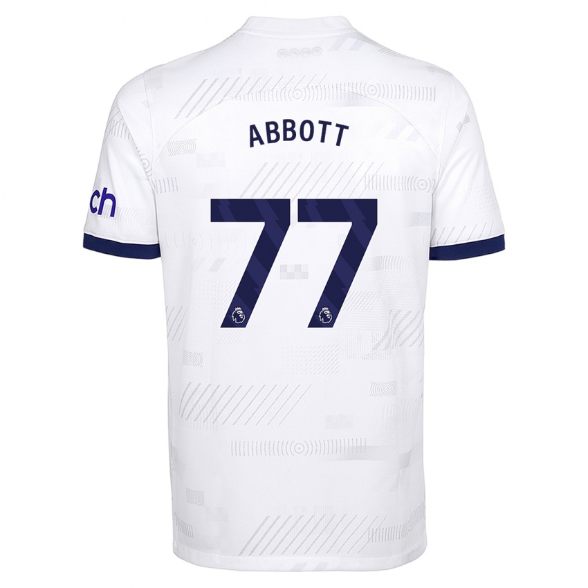 Mænd George Abbott #77 Hvid Hjemmebane Spillertrøjer 2023/24 Trøje T-Shirt