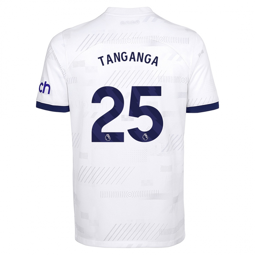 Mænd Japhet Tanganga #25 Hvid Hjemmebane Spillertrøjer 2023/24 Trøje T-Shirt