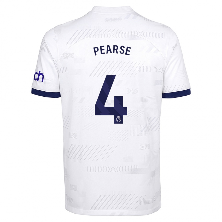 Mænd Gracie Pearse #4 Hvid Hjemmebane Spillertrøjer 2023/24 Trøje T-Shirt