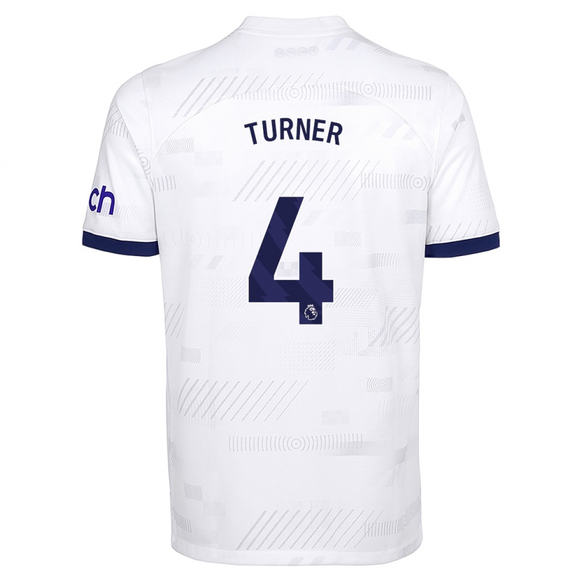 Mænd Amy Turner #4 Hvid Hjemmebane Spillertrøjer 2023/24 Trøje T-Shirt