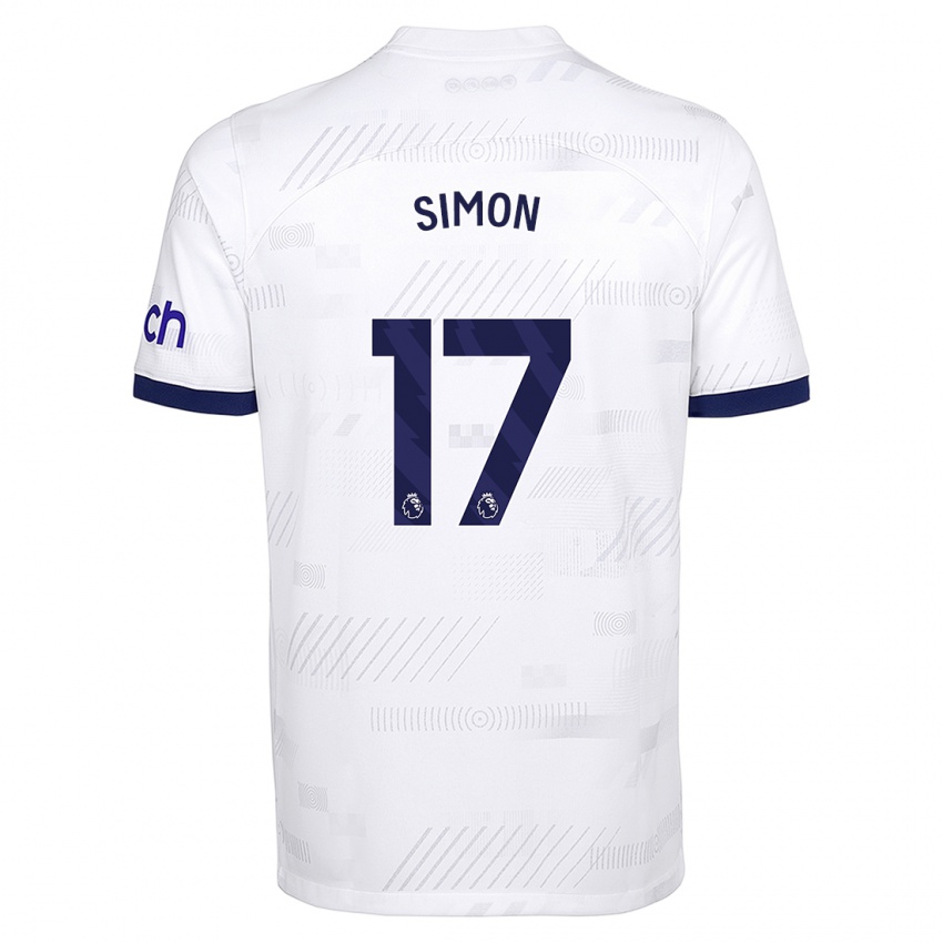 Mænd Kyah Simon #17 Hvid Hjemmebane Spillertrøjer 2023/24 Trøje T-Shirt
