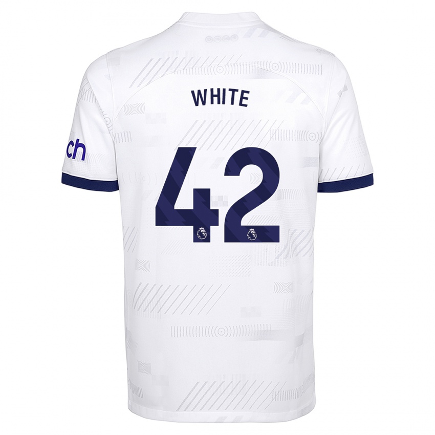 Mænd Harvey White #42 Hvid Hjemmebane Spillertrøjer 2023/24 Trøje T-Shirt