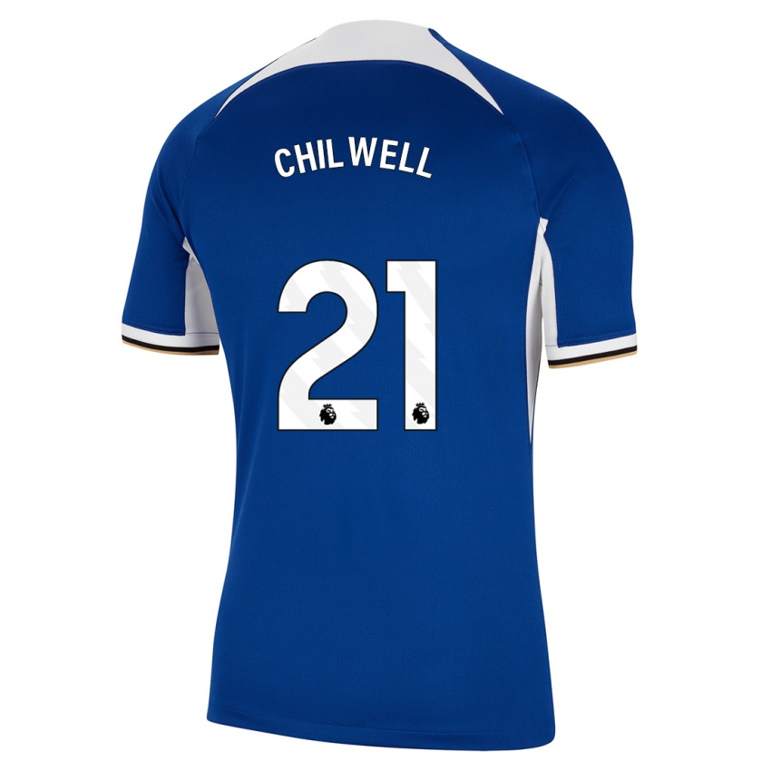 Mænd Ben Chilwell #21 Blå Hjemmebane Spillertrøjer 2023/24 Trøje T-Shirt
