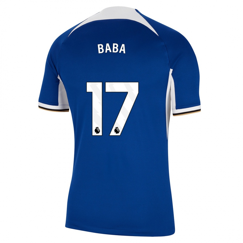 Mænd Abdul-Rahman Baba #17 Blå Hjemmebane Spillertrøjer 2023/24 Trøje T-Shirt