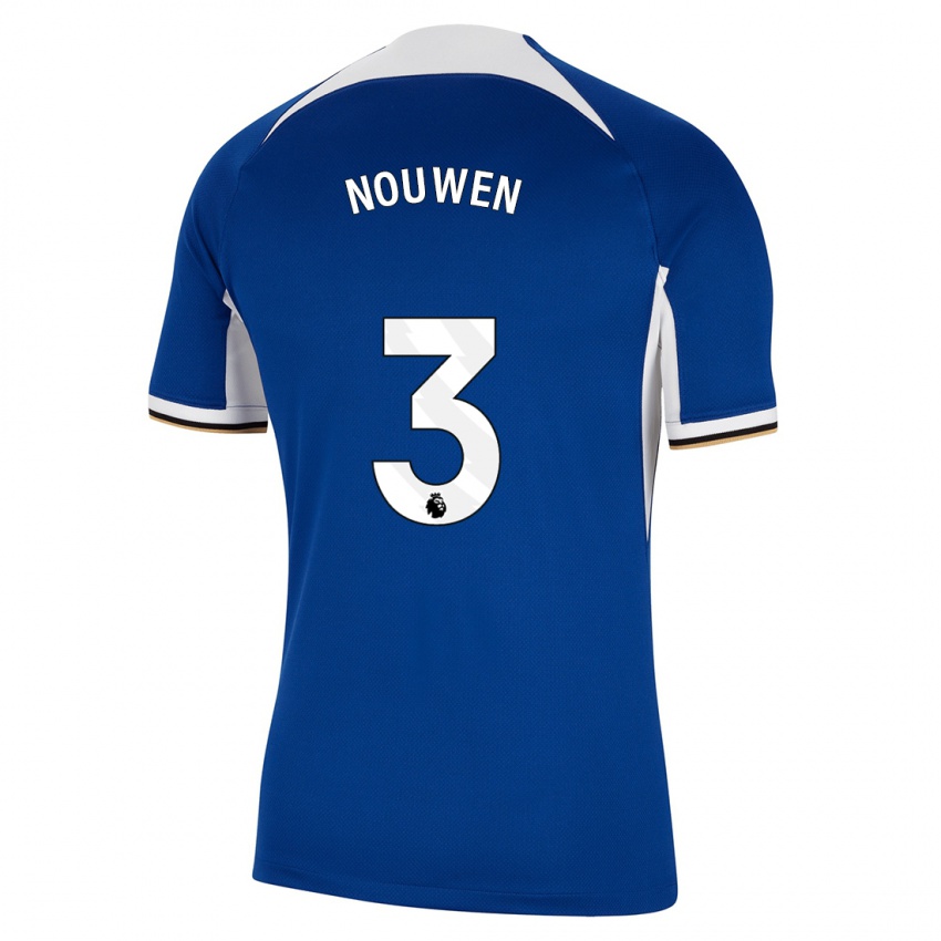Mænd Aniek Nouwen #3 Blå Hjemmebane Spillertrøjer 2023/24 Trøje T-Shirt
