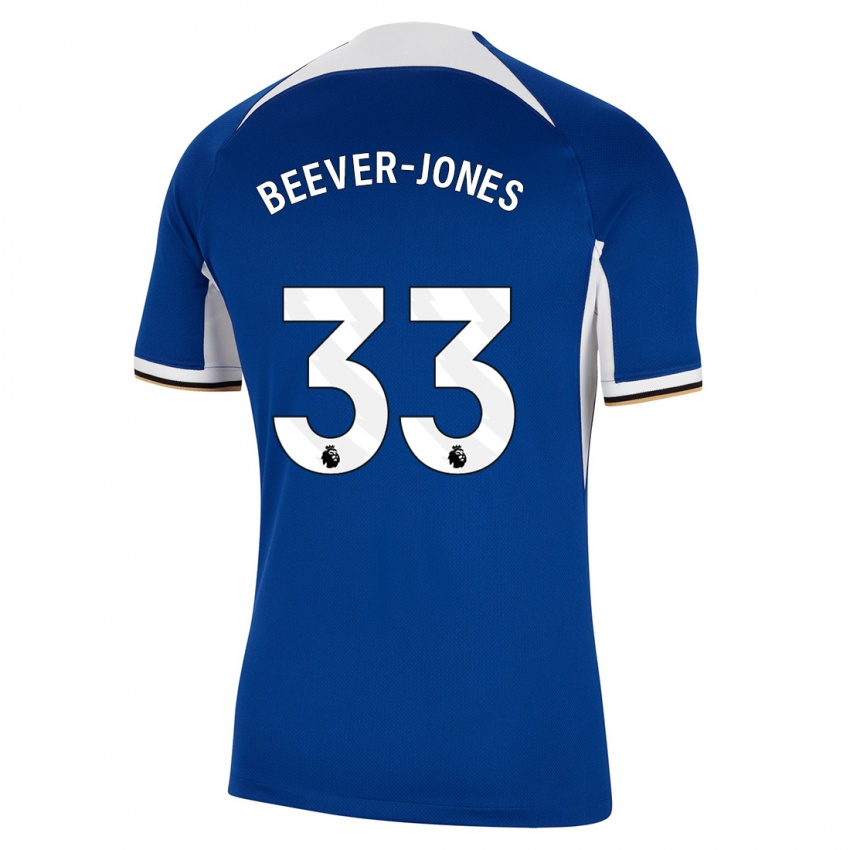 Mænd Aggie Beever-Jones #33 Blå Hjemmebane Spillertrøjer 2023/24 Trøje T-Shirt