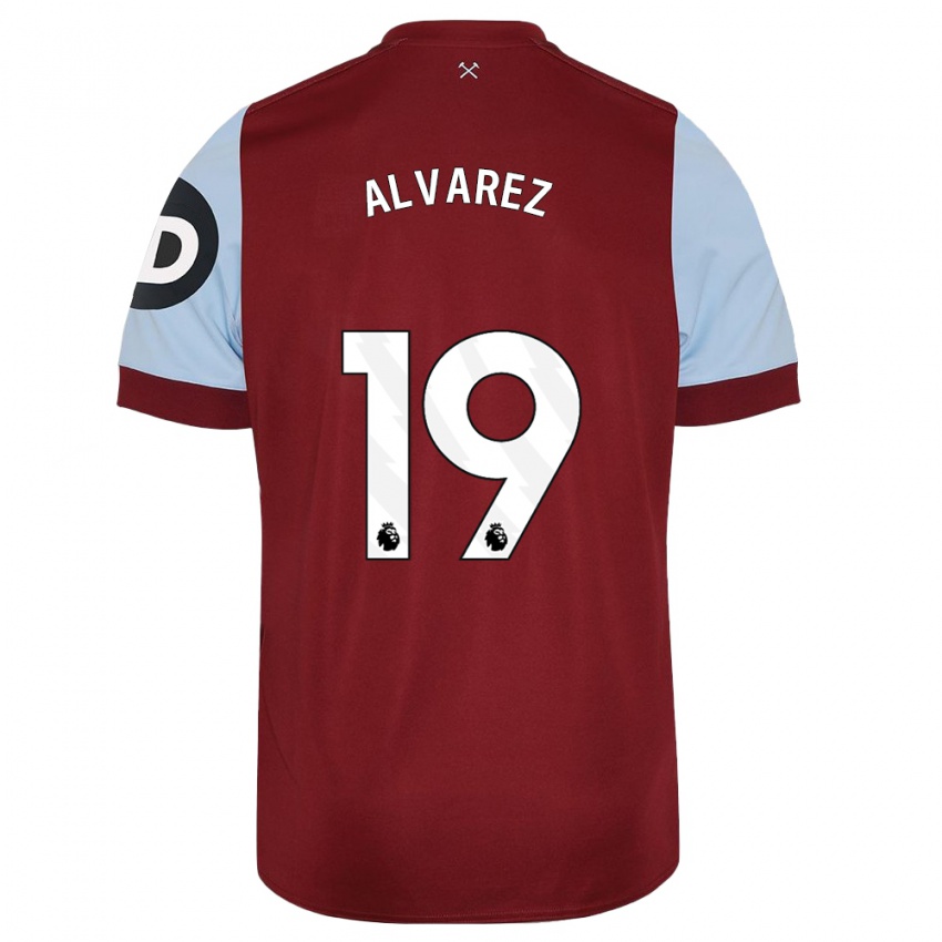 Mænd Edson Alvarez #19 Rødbrun Hjemmebane Spillertrøjer 2023/24 Trøje T-Shirt