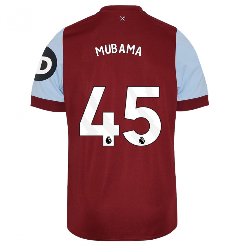 Mænd Divin Mubama #45 Rødbrun Hjemmebane Spillertrøjer 2023/24 Trøje T-Shirt