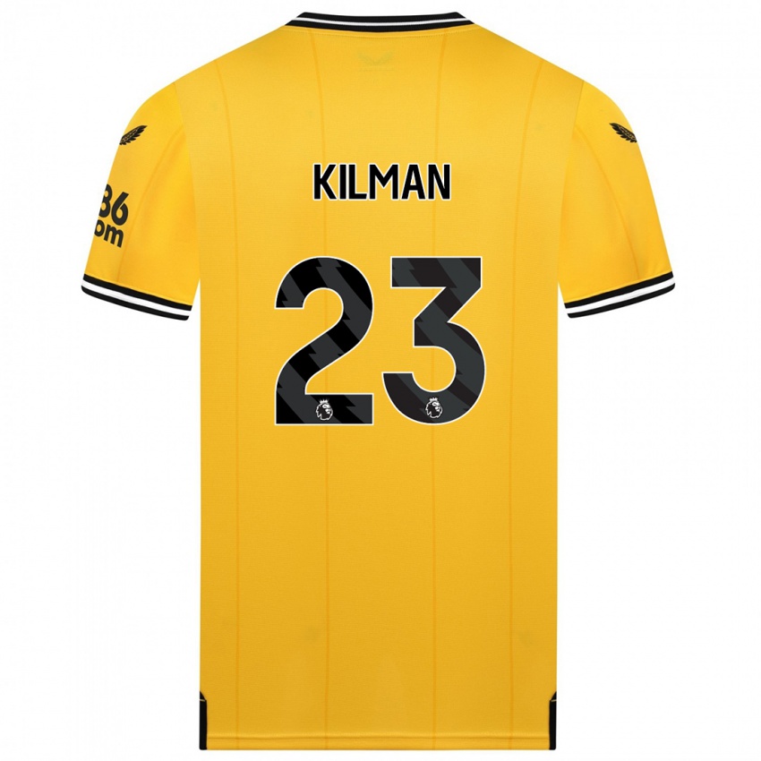 Mænd Max Kilman #23 Gul Hjemmebane Spillertrøjer 2023/24 Trøje T-Shirt