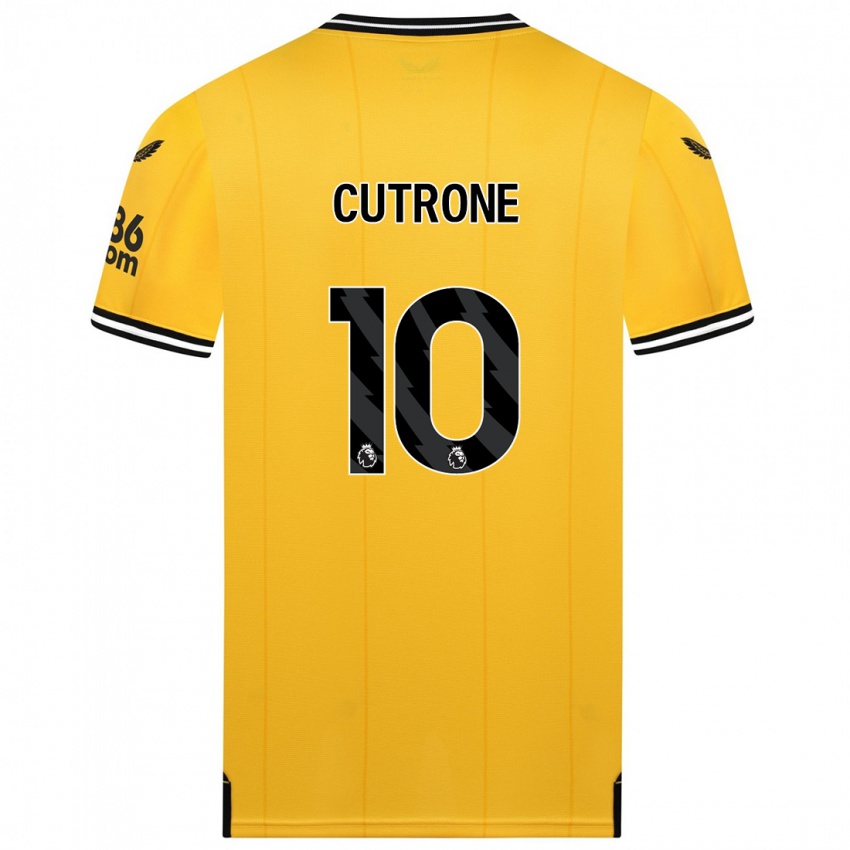 Mænd Patrick Cutrone #10 Gul Hjemmebane Spillertrøjer 2023/24 Trøje T-Shirt
