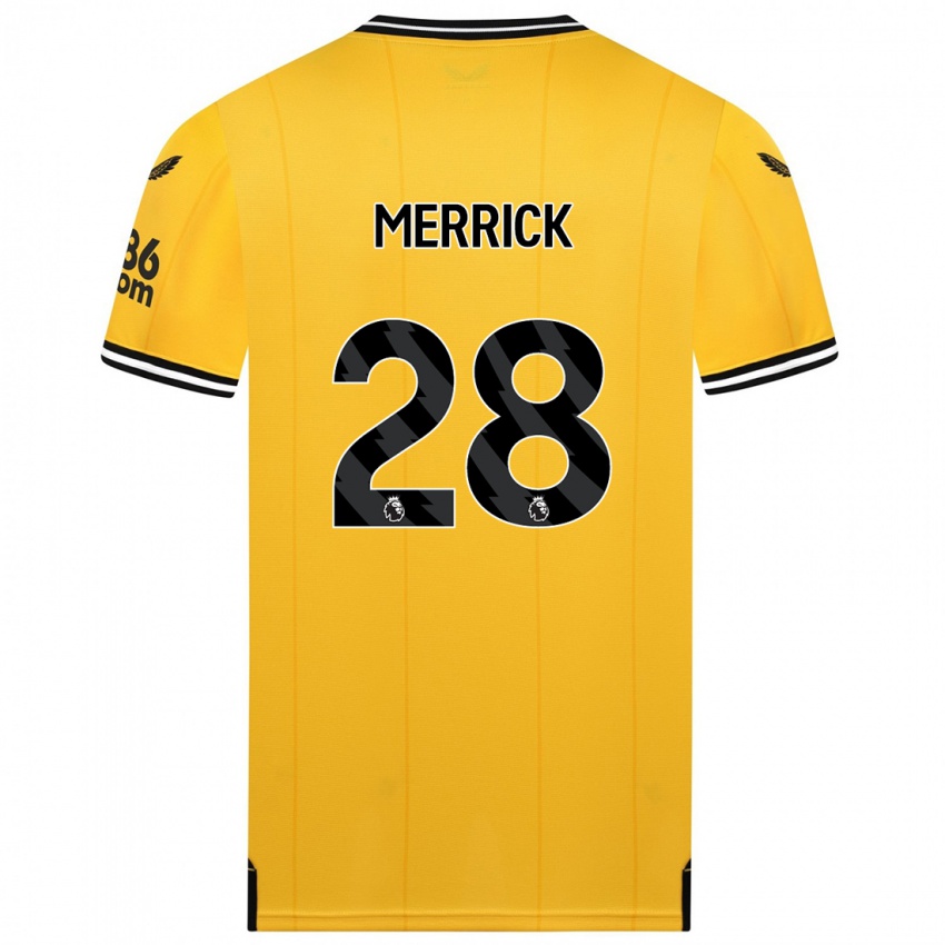 Mænd Beth Merrick #28 Gul Hjemmebane Spillertrøjer 2023/24 Trøje T-Shirt