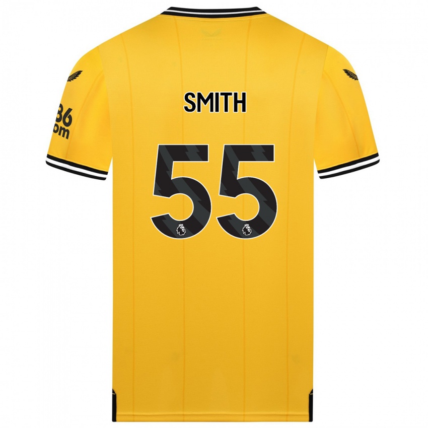 Mænd Jackson Smith #55 Gul Hjemmebane Spillertrøjer 2023/24 Trøje T-Shirt