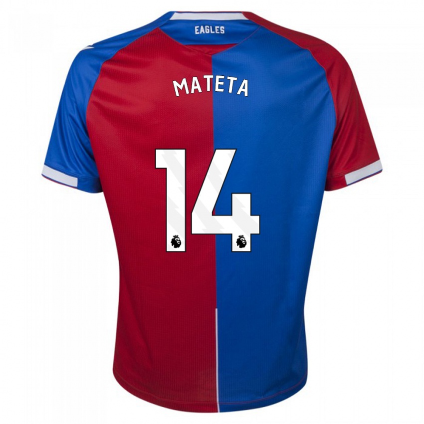 Mænd Jean-Philippe Mateta #14 Rød Blå Hjemmebane Spillertrøjer 2023/24 Trøje T-Shirt