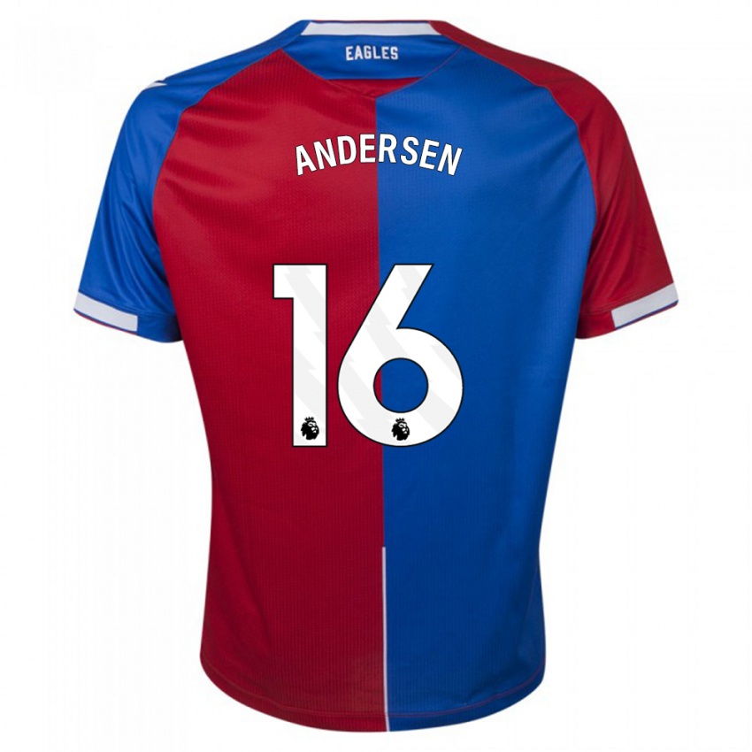 Mænd Joachim Andersen #16 Rød Blå Hjemmebane Spillertrøjer 2023/24 Trøje T-Shirt