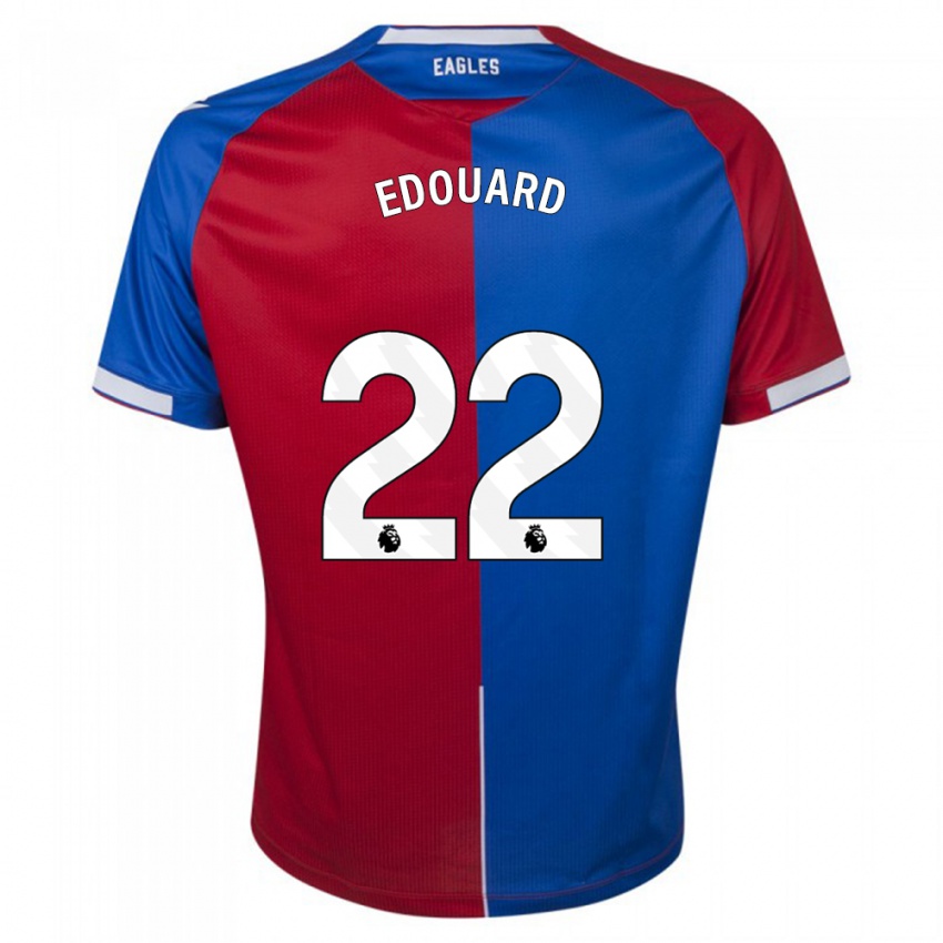 Mænd Odsonne Edouard #22 Rød Blå Hjemmebane Spillertrøjer 2023/24 Trøje T-Shirt