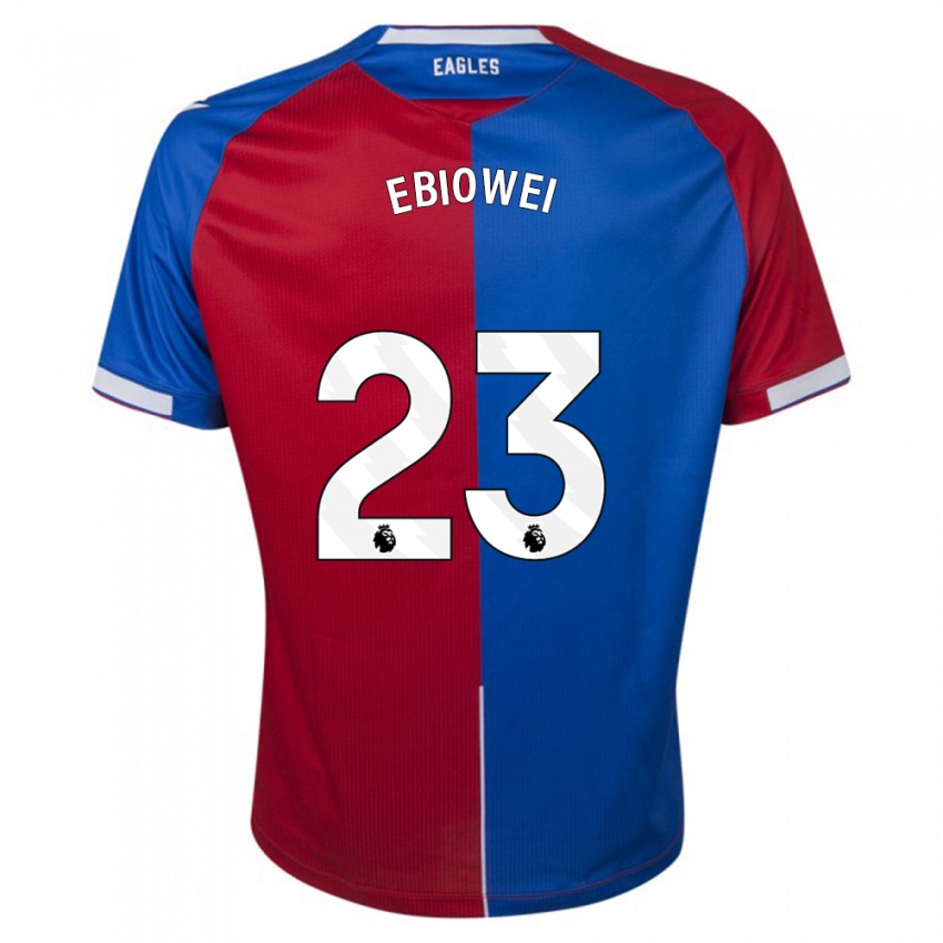 Mænd Malcolm Ebiowei #23 Rød Blå Hjemmebane Spillertrøjer 2023/24 Trøje T-Shirt