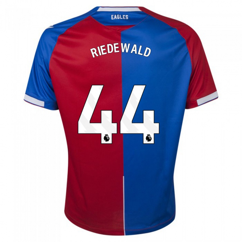 Mænd Jairo Riedewald #44 Rød Blå Hjemmebane Spillertrøjer 2023/24 Trøje T-Shirt