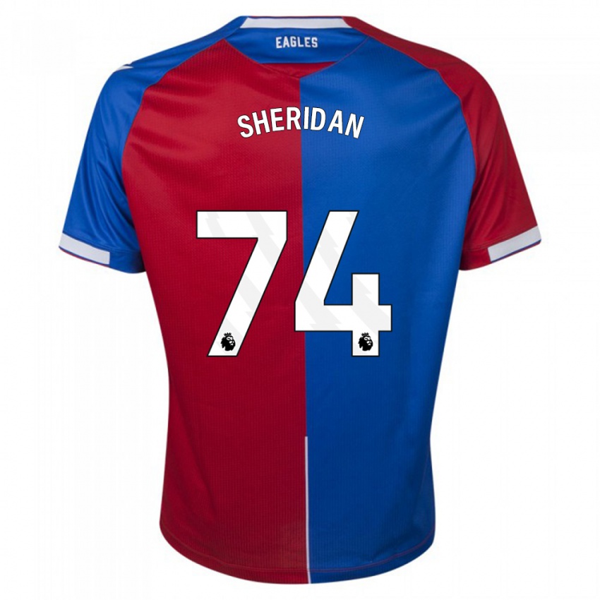Mænd Joe Sheridan #74 Rød Blå Hjemmebane Spillertrøjer 2023/24 Trøje T-Shirt
