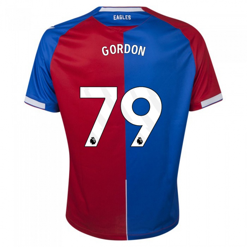 Mænd John-Kymani Gordon #79 Rød Blå Hjemmebane Spillertrøjer 2023/24 Trøje T-Shirt