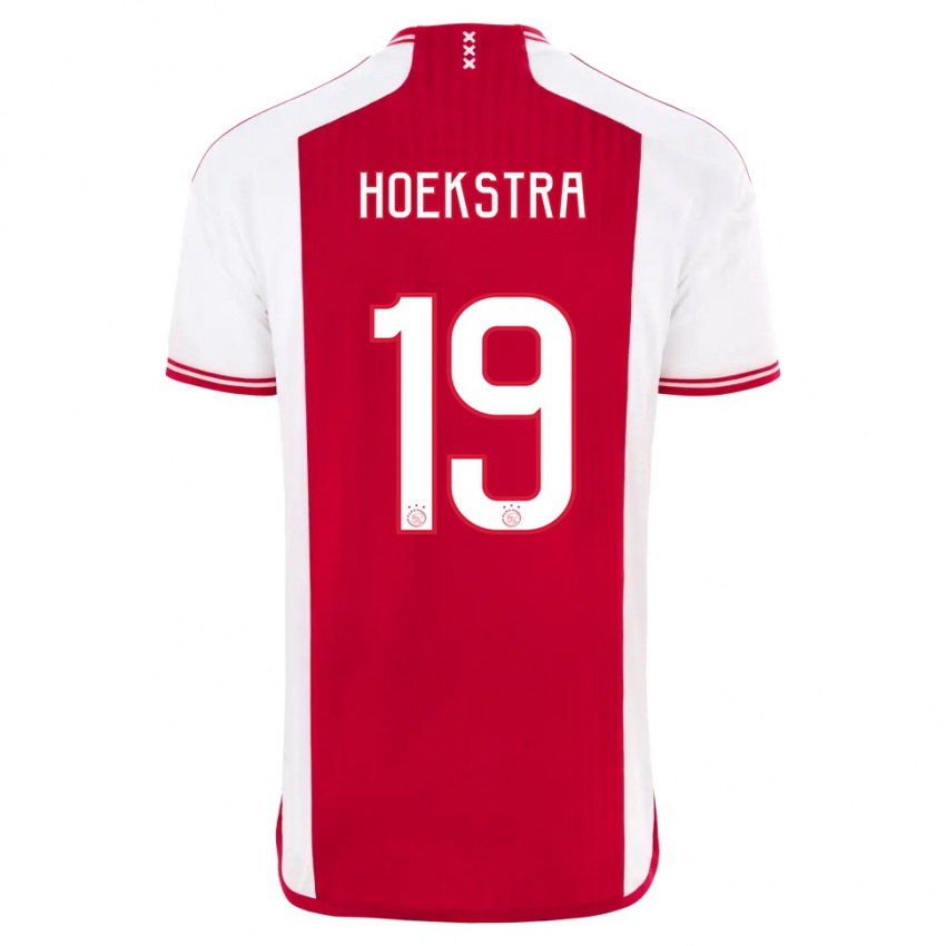 Mænd Tiny Hoekstra #19 Rød Hvid Hjemmebane Spillertrøjer 2023/24 Trøje T-Shirt