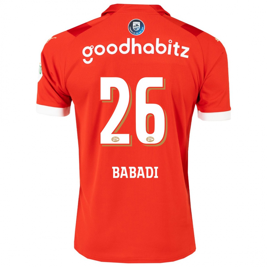 Mænd Isaac Babadi #26 Rød Hjemmebane Spillertrøjer 2023/24 Trøje T-Shirt
