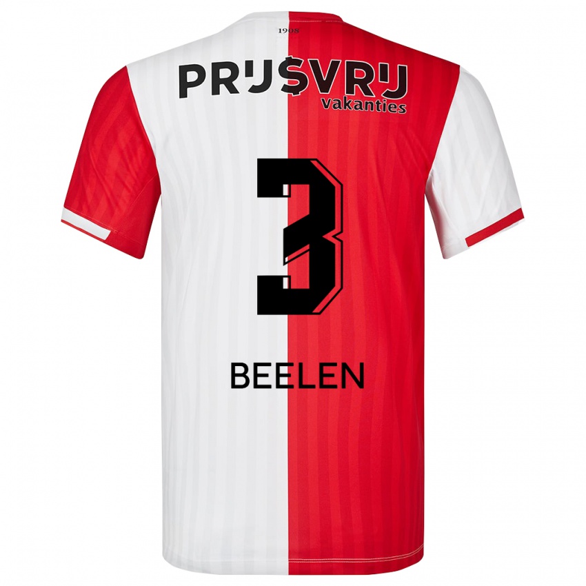 Mænd Thomas Beelen #3 Rød Hvid Hjemmebane Spillertrøjer 2023/24 Trøje T-Shirt