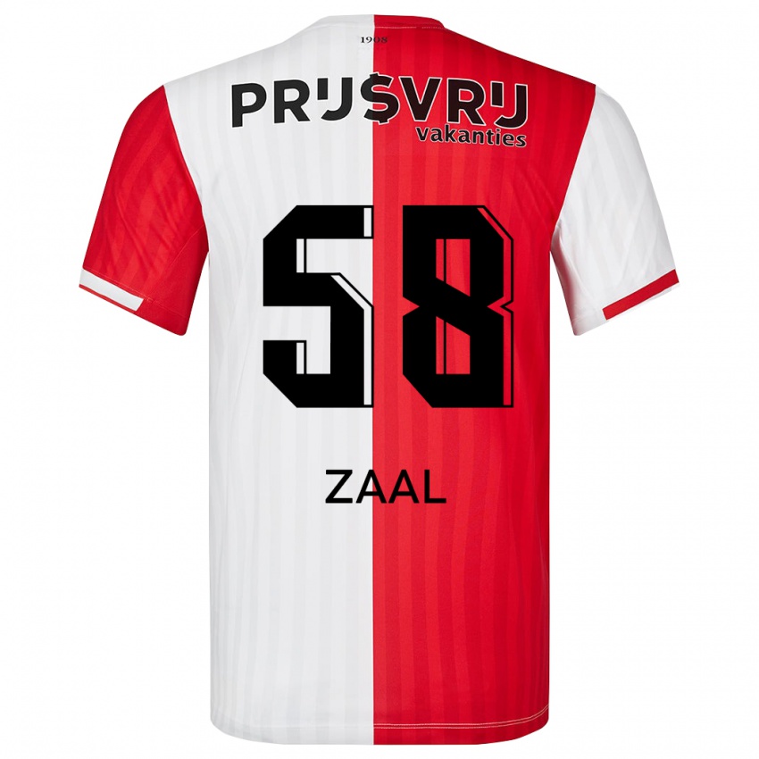 Mænd Timo Zaal #58 Rød Hvid Hjemmebane Spillertrøjer 2023/24 Trøje T-Shirt