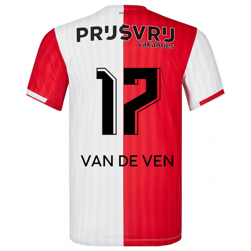 Mænd Zoi Van De Ven #17 Rød Hvid Hjemmebane Spillertrøjer 2023/24 Trøje T-Shirt