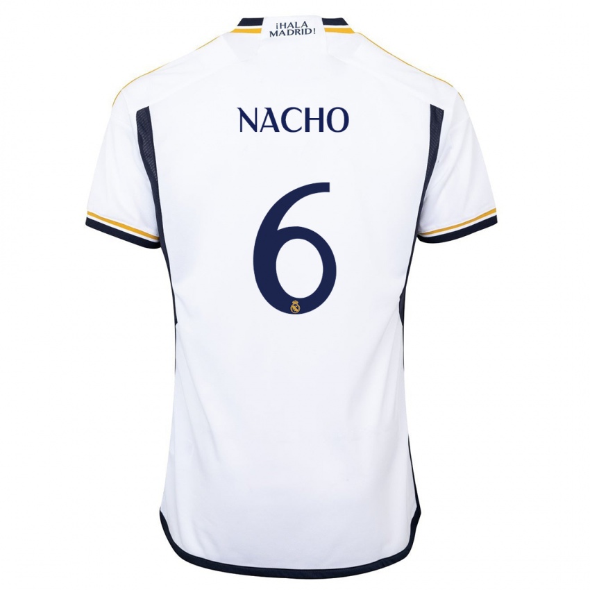 Mænd Nacho Fernandez #6 Hvid Hjemmebane Spillertrøjer 2023/24 Trøje T-Shirt