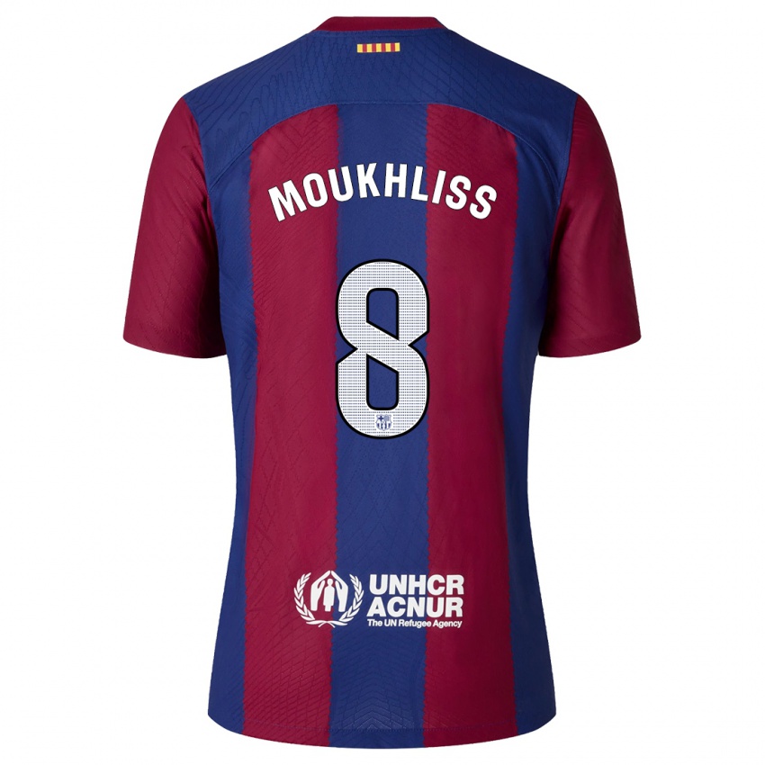 Mænd Moha Moukhliss #8 Rød Blå Hjemmebane Spillertrøjer 2023/24 Trøje T-Shirt