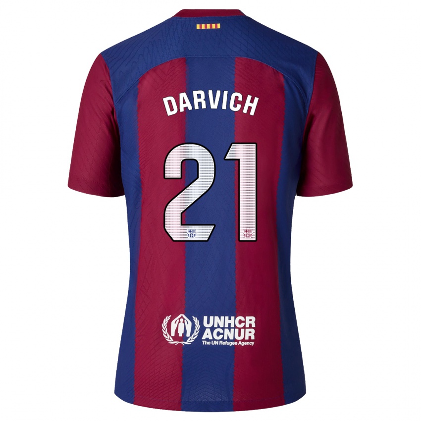 Mænd Noah Darvich #21 Rød Blå Hjemmebane Spillertrøjer 2023/24 Trøje T-Shirt