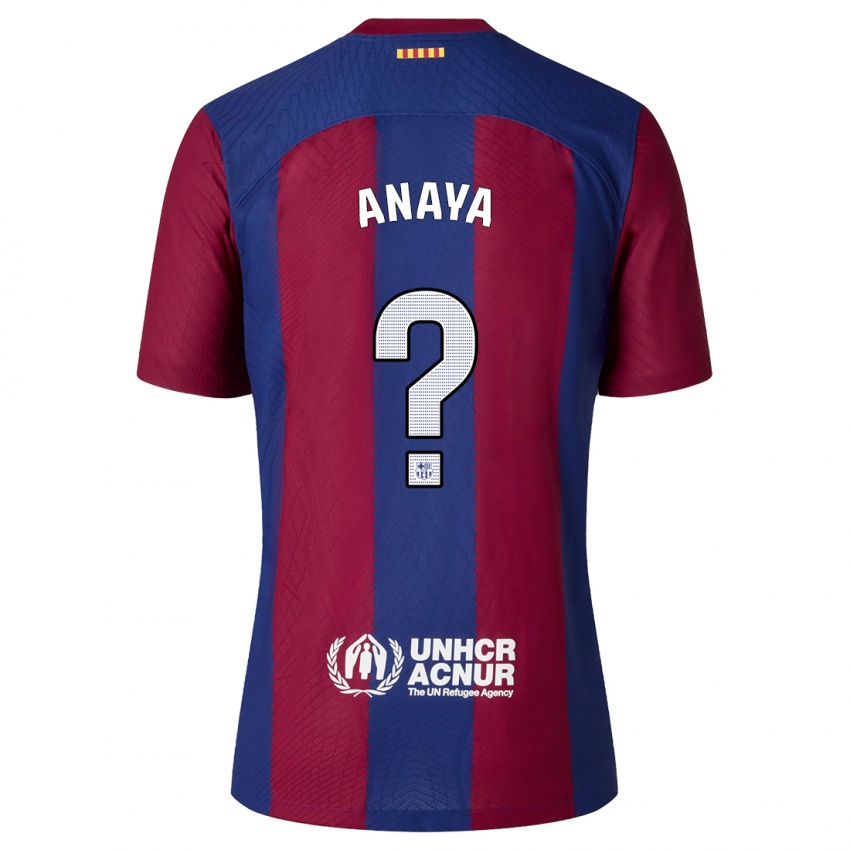 Mænd Joan Anaya #0 Rød Blå Hjemmebane Spillertrøjer 2023/24 Trøje T-Shirt