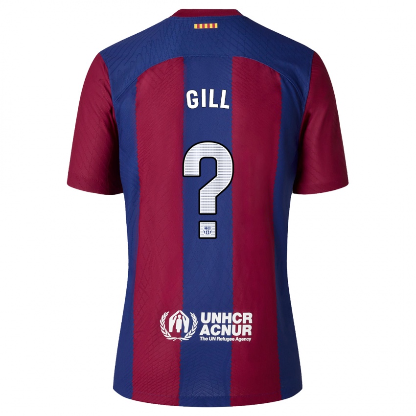 Mænd Adrian Gill #0 Rød Blå Hjemmebane Spillertrøjer 2023/24 Trøje T-Shirt