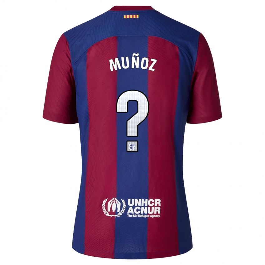 Mænd Cristo Muñoz #0 Rød Blå Hjemmebane Spillertrøjer 2023/24 Trøje T-Shirt
