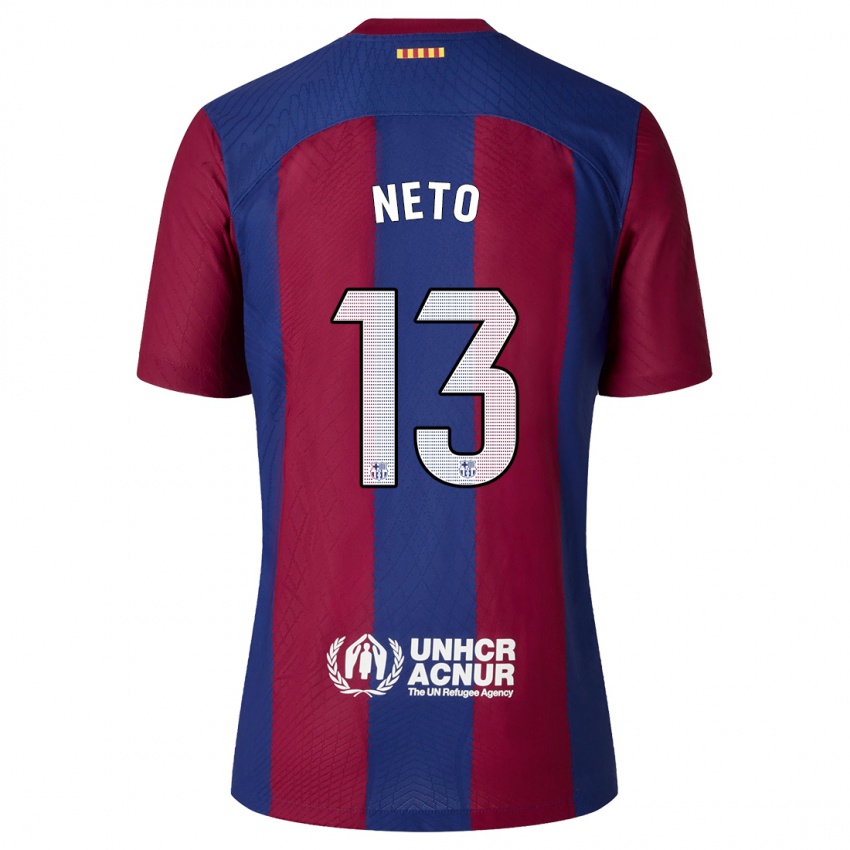 Mænd Neto #13 Rød Blå Hjemmebane Spillertrøjer 2023/24 Trøje T-Shirt